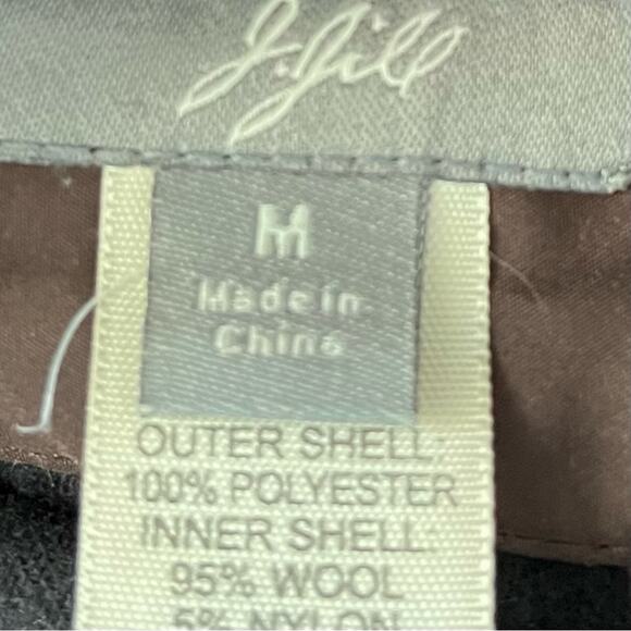 J Jill reversible wool blend coat hood tan brown size medium - Picture 13 of 14